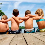 Kids Hanging out at the Sebago Lake, Maine